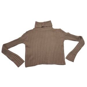 The Fashion District Turtleneck Ribbed Crop Sweater Size Small NEW Casual Layers